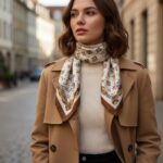 Soft Satin 70×70 Square Scarf – Desert Plume