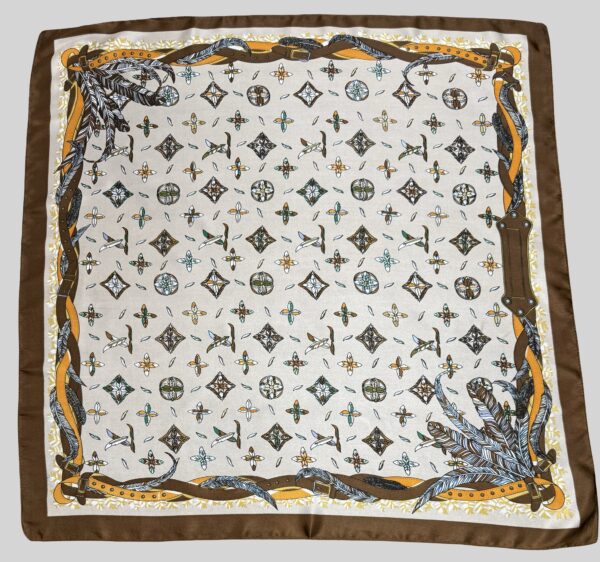 Soft Satin 70×70 Square Scarf – Desert Plume