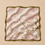 Soft Satin 70×70 Square Scarf – Blush Blossom