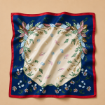 Soft Satin 70×70 Square Scarf – Crimson Garden